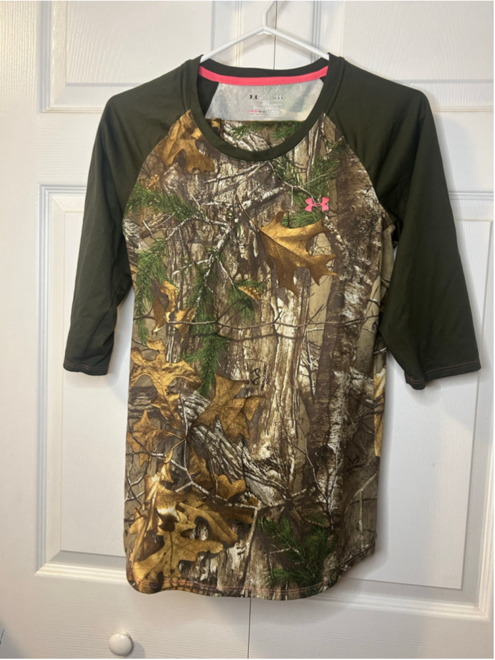 Under Armour Realtree Camo Outfit Set Women’s Large Top Pants Pink Hunting